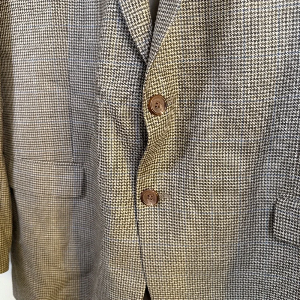 Lauren Ralph Lauren Blazer 48L‎ Plaid Patch Brown Sport Coat Suit Jacket